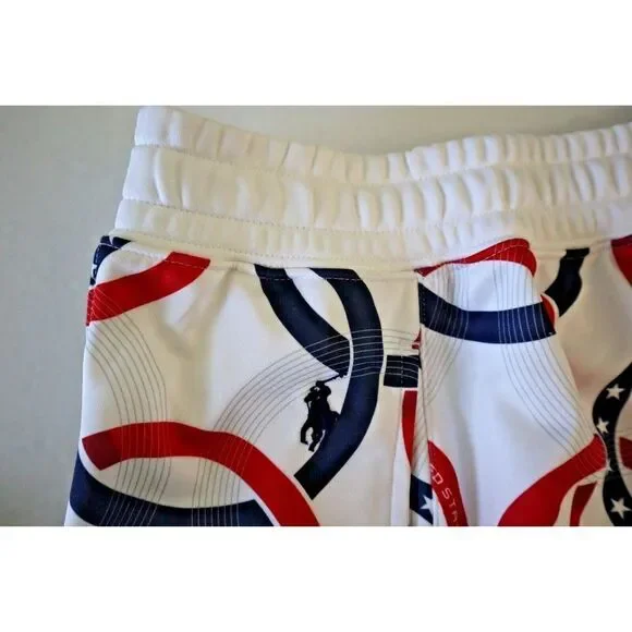 Polo Ralph Lauren Men's Sz M White 2022 USA Olympic Team Fleece Joggers